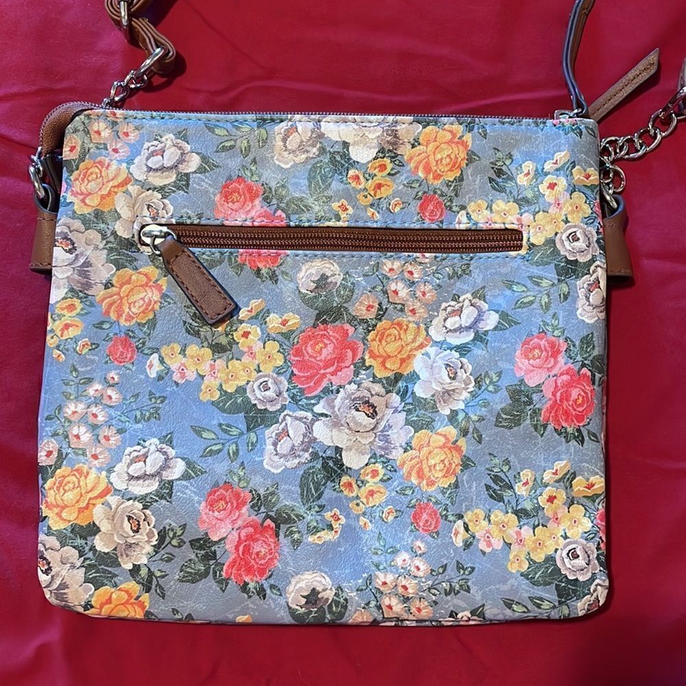 NWOT- Women's Rosetti Blue Floral Print Handbag Medium Sized - Picture 3 of 8